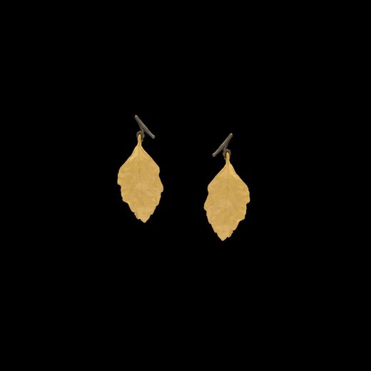 Birch leaf earrings by Michael Michaud